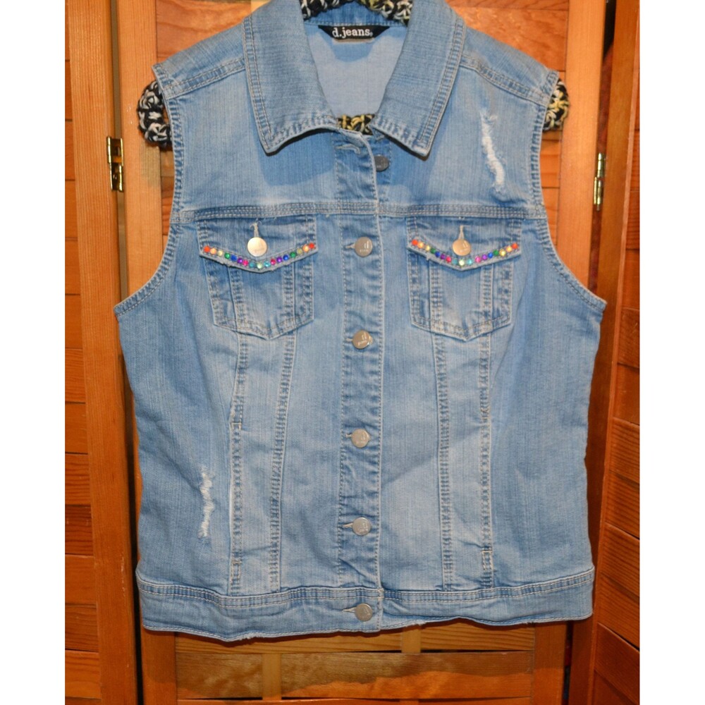 Vintage Jean Vest Timeless Urban Cowgirl  Retro Western Hippie Boyfriend